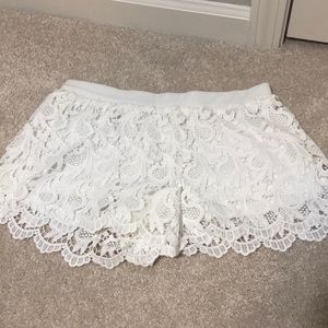 white laced shorts